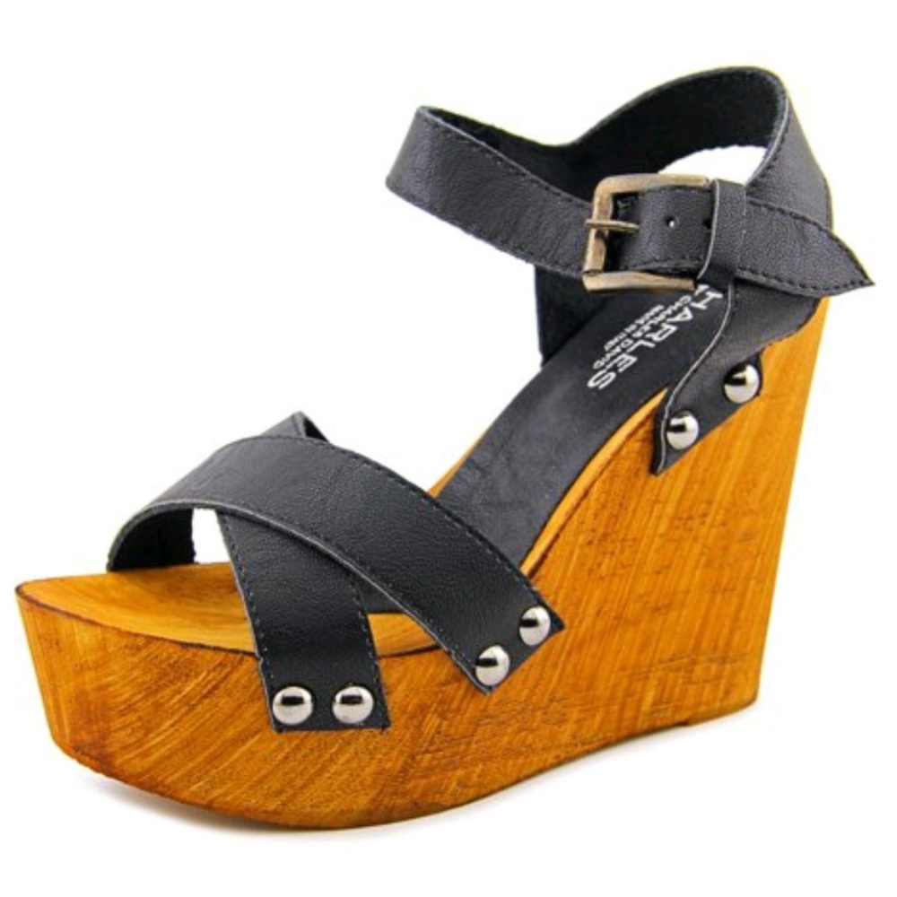 Charles by Charles David Munich Black Wedge Sandal